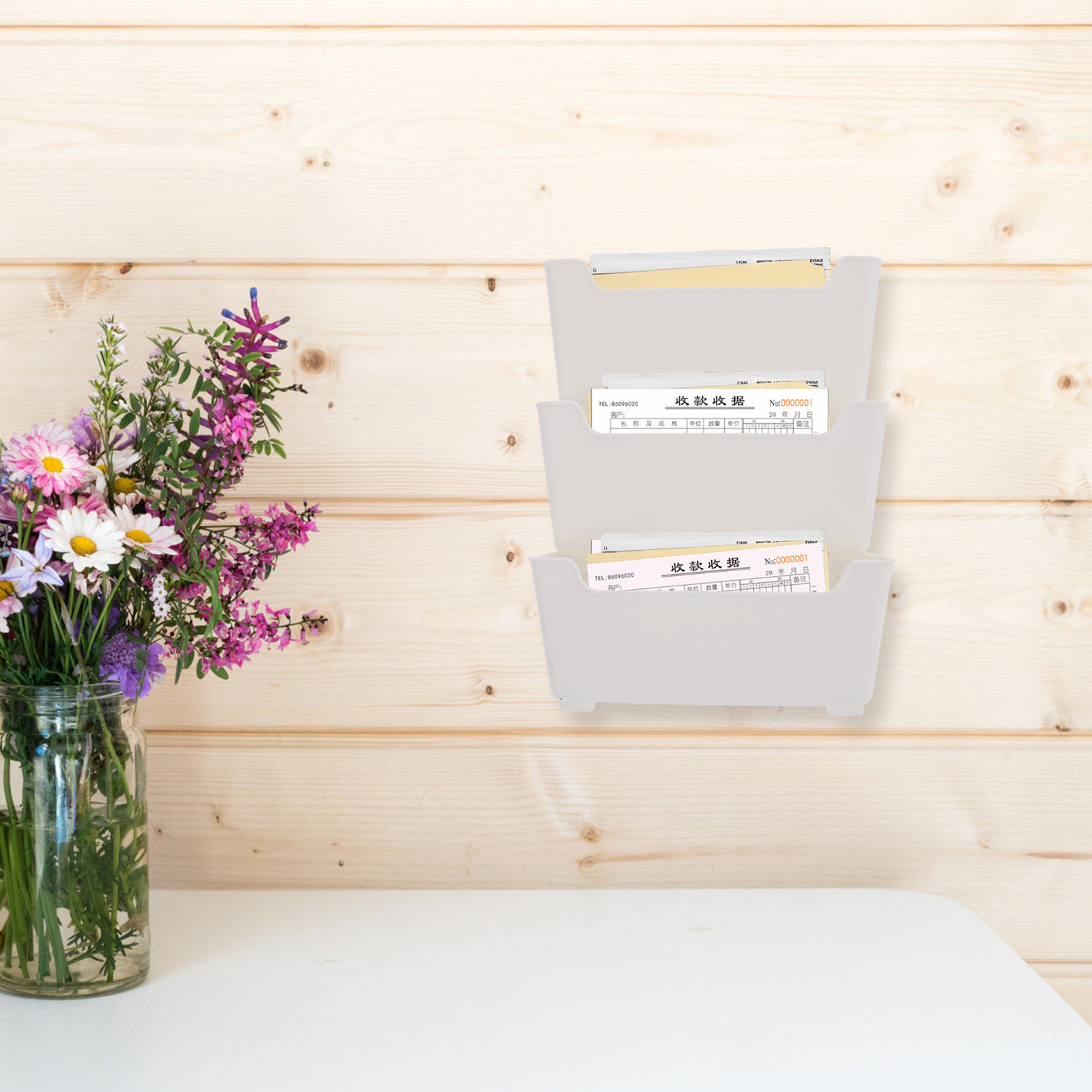 1Set Clear Wall File Organizer - Magazine Holder Rack recension och pris
